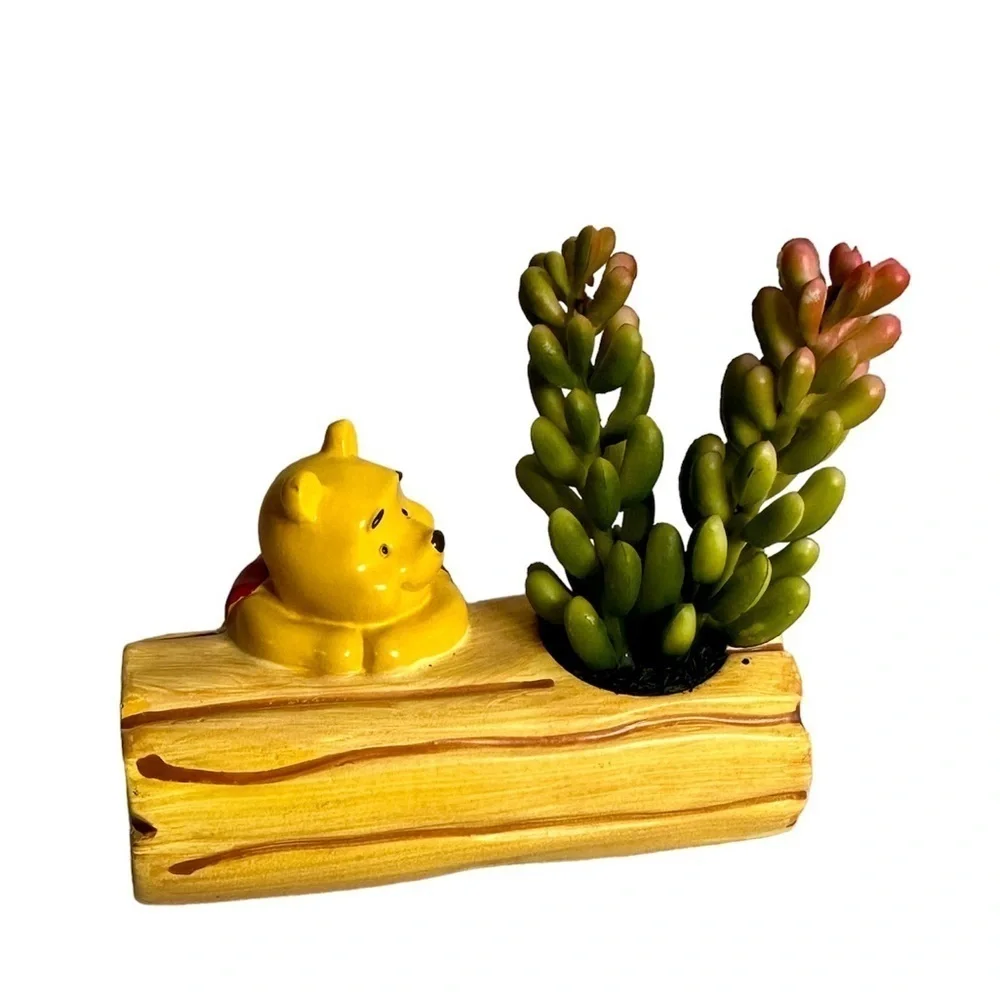 Disney Winnie the Pooh Log Faux Succulent Planter